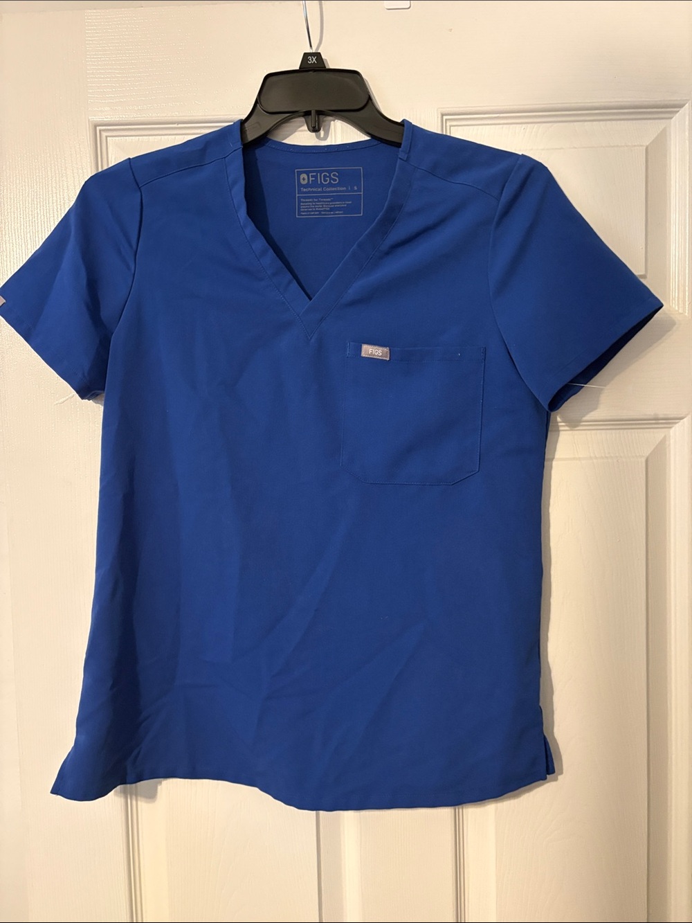 Figs Women's V-Neck Scrub Top in Royal Blue